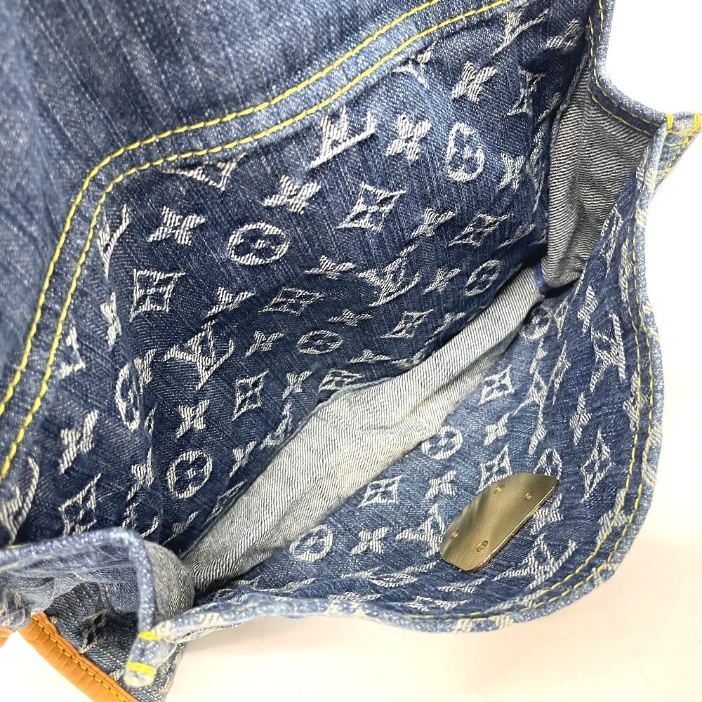 Louis Vuitton Monogram Denim Flat Shopper Tote Bag Blue - Picture 6 of 7